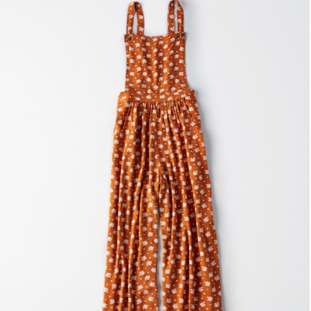 American Eagle Floral Overall Jumpsuit